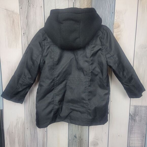 Urban Republic Little Boys Black Parka Coat Sherpa Lined size 3T - Picture 6 of 8